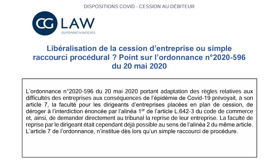 Visuel d’accompagnement d’une publication CG LAW